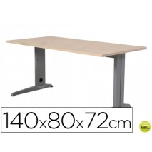 MESA DE OFICINA ROCADA METAL 2001AC01 ALUMINIO /HAYA 140X80 CM