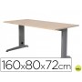 MESA DE OFICINA ROCADA METAL 2002AC01 ALUMINIO /HAYA 160X80 CM