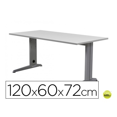 MESA DE OFICINA ROCADA METAL 2000AC02 ALUMINIO /GRIS 120X60 CM