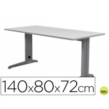 MESA DE OFICINA ROCADA METAL 2001AC02 ALUMINIO /GRIS 140X80 CM