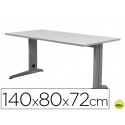 MESA DE OFICINA ROCADA METAL 2001AC02 ALUMINIO /GRIS 140X80 CM