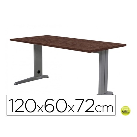 MESA DE OFICINA ROCADA METAL 2000AC03 ALUMINIO /WENGUE 120X60 CM