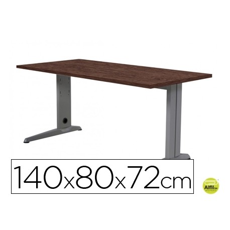 MESA DE OFICINA ROCADA METAL 2001AC03 ALUMINIO /WENGUE 140X80 CM