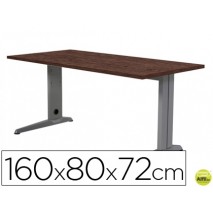 MESA DE OFICINA ROCADA METAL 2002AC03 ALUMINIO /WENGUE 160X80 CM