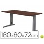 MESA DE OFICINA ROCADA METAL 2003AC03 ALUMINIO /WENGUE 180X80 CM