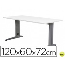 MESA DE OFICINA ROCADA METAL 2000AC04 ALUMINIO /BLANCO 120X60 CM