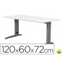 MESA DE OFICINA ROCADA METAL 2000AC04 ALUMINIO /BLANCO 120X60 CM
