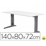 MESA DE OFICINA ROCADA METAL 2001AC04 ALUMINIO /BLANCO 140X80 CM