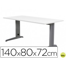 MESA DE OFICINA ROCADA METAL 2001AC04 ALUMINIO /BLANCO 140X80 CM