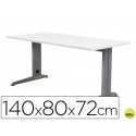 MESA DE OFICINA ROCADA METAL 2001AC04 ALUMINIO /BLANCO 140X80 CM