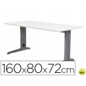 MESA DE OFICINA ROCADA METAL 2002AC04 ALUMINIO /BLANCO 160X80 CM