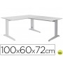ALA PARA MESA ROCADA SERIE METAL 60X 100 CM DERECHA O IZQUIERDA ACABADO AC02 ALUMINIO/ GRIS