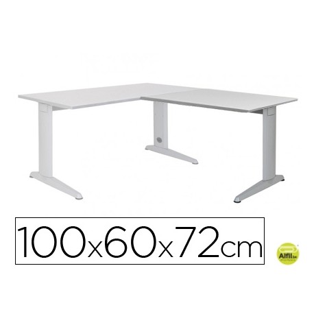 ALA PARA MESA ROCADA SERIE METAL 60X 100 CM DERECHA O IZQUIERDA ACABADO AC02 ALUMINIO/ GRIS