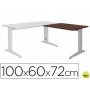 ALA PARA MESA ROCADA SERIE METAL 60X 100 CM DERECHA O IZQUIERDA ACABADO AC03 ALUMINIO/ WENGUE