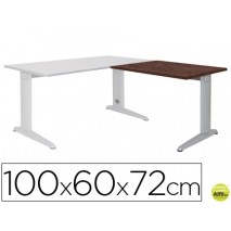 ALA PARA MESA ROCADA SERIE METAL 60X 100 CM DERECHA O IZQUIERDA ACABADO AC03 ALUMINIO/ WENGUE