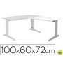 ALA PARA MESA ROCADA SERIE METAL 60X 100 CM DERECHA O IZQUIERDA ACABADO AC04 ALUMINIO/ BLANCO