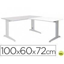 ALA PARA MESA ROCADA SERIE METAL 60X 100 CM DERECHA O IZQUIERDA ACABADO AC04 ALUMINIO/ BLANCO