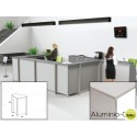 MOSTRADOR DE RECEPCION ROCADA WELCOME CURVO 5005AB02 ALUMINIO/ GRIS 68X68X118 CM