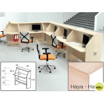 MOSTRADOR DE RECEPCION ROCADA WELCOME RECTO 5003AA01 HAYA/ HAYA 80X66,5X118 CM