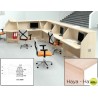 MOSTRADOR DE RECEPCION ROCADA WELCOME CURVO 5004AA01 HAYA/ HAYA 70X70X118 CM