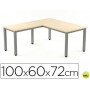 ALA PARA MESA ROCADA SERIE EXECUTIVE 60X 100 CM DERECHA O IZQUIERDA ACABADO AD01 ALUMINIO/ HAYA
