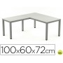 ALA PARA MESA ROCADA SERIE EXECUTIVE 60X 100 CM DERECHA O IZQUIERDA ACABADO AD02 ALUMINIO/ GRIS
