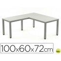 ALA PARA MESA ROCADA SERIE EXECUTIVE 60X 100 CM DERECHA O IZQUIERDA ACABADO AD02 ALUMINIO/ GRIS
