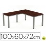 ALA PARA MESA ROCADA SERIE EXECUTIVE 60X 100 CM DERECHA O IZQUIERDA ACABADO AD03 ALUMINIO/ WENGUE