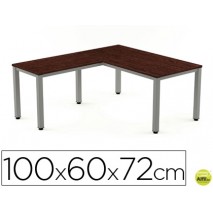 ALA PARA MESA ROCADA SERIE EXECUTIVE 60X 100 CM DERECHA O IZQUIERDA ACABADO AD03 ALUMINIO/ WENGUE