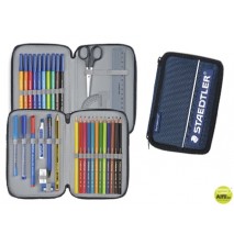 PLUMIER ESCOLAR STAEDTLER DE CREMALLERA TAMAÑO MEDIANO DE COLOR AZUL