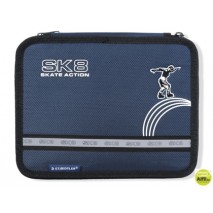PLUMIER ESCOLAR STAEDTLER SKATE DE CREMALLERA DOBLE TAMAÑO GRANDE DE COLOR AZUL