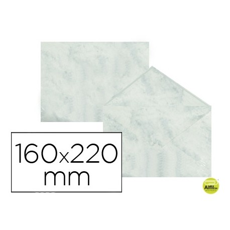 SOBRE FANTASIA MARMOLEADO GRIS 160X220 MM 90 GR