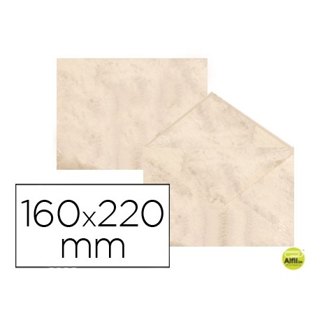 SOBRE FANTASIA MARMOLEADO BEIGE 160X220 MM 90 GR