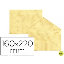 SOBRE FANTASIA MARMOLEADO AMARILLO 160X220 MM 90 GR
