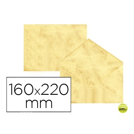 SOBRE FANTASIA MARMOLEADO AMARILLO 160X220 MM 90 GR