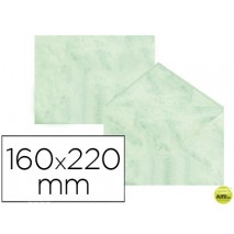SOBRE FANTASIA MARMOLEADO VERDE 160X220 MM 90 GR