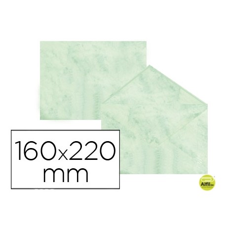 SOBRE FANTASIA MARMOLEADO VERDE 160X220 MM 90 GR