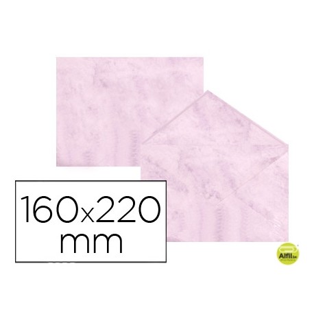 SOBRE FANTASIA MARMOLEADO ROSA 160X220 MM 90 GR