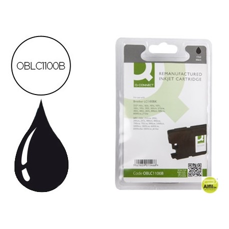 INK-JET Q-CONNECT COMPATIBLE BROTHER LC-1100BK NEGRO
