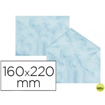 SOBRE FANTASIA MARMOLEADO AZUL 160X220 MM 90 GR