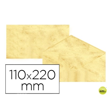 SOBRE FANTASIA MARMOLEADO AMARILLO 110X220 MM 90 GR