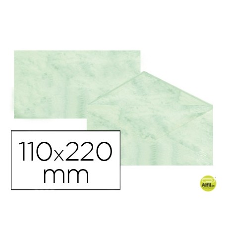 SOBRE FANTASIA MARMOLEADO VERDE 110X220 MM 90 GR