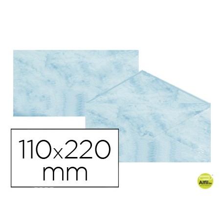 SOBRE FANTASIA MARMOLEADO AZUL 110X220 MM 90 GR