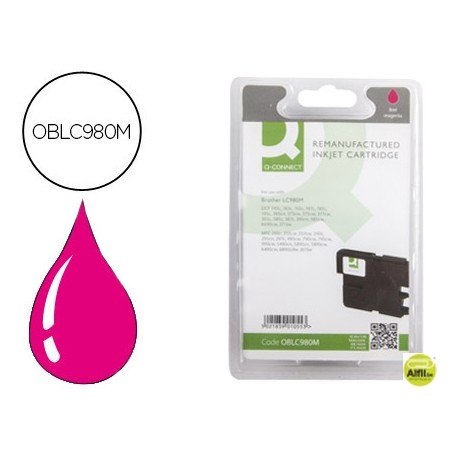 INK-JET Q-CONNECT COMPATIBLE BROTHER LC-980M ALTA CAPACIDADDCP-145/DCP-165/MFC-250/MFC-290 MAGENTA