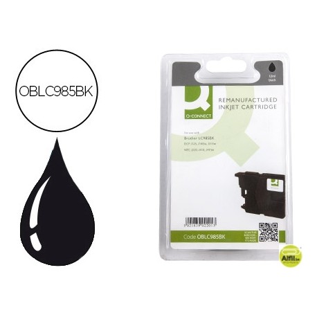 INK-JET Q-CONNECT COMPATIBLE BROTHER LC-985BK NEGRO DCP-J125//DCP-J315W MFC-J265W/MFC-J410/MFC-J415W