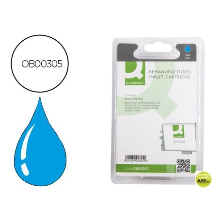 INK-JET Q-CONNECT COMPATIBLE EPSON STYLUS C64 66 8486 CX3600 3650 6400 6600 CYAN ALTA CAPACIDAD 13 M