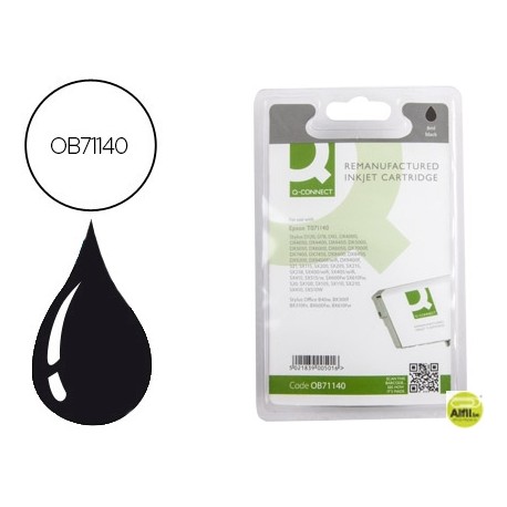 INK-JET Q-CONNECT COMPATIBLE EPSON STYLUS D78 DX4000 DX5000 DX5050 DX6000 DX6050 DX7000F NEGRO
