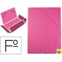 CARPETA LIDERPAPEL GOMAS PLASTICO FOLIO SOLAPA COLOR FUCSIA