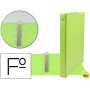 CARPETA LIDERPAPEL 4 ANILLAS 25 MM REDONDAS PLASTICO FOLIO COLOR VERDE PISTACHO