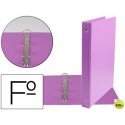 CARPETA LIDERPAPEL 4 ANILLAS 25 MM REDONDAS PLASTICO FOLIO COLOR LILA